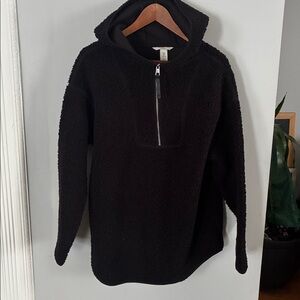 H&M Black Fleece Hooded Sweater Sz Medium